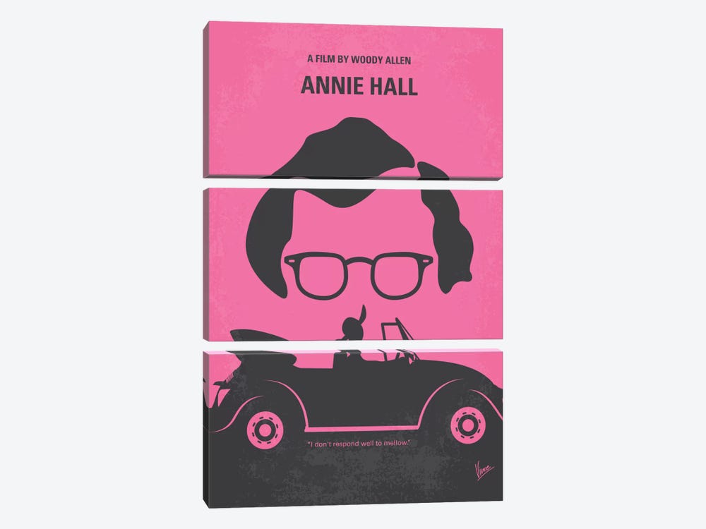 Annie Hall Minimal Movie Poster by Chungkong 3-piece Canvas Art Print