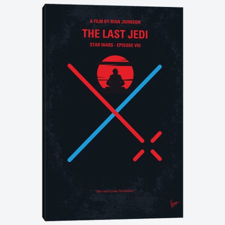 Star Wars Episode VIII The Last Jedi Poster Canvas Print #CKG1620} by Chungkong Canvas Art