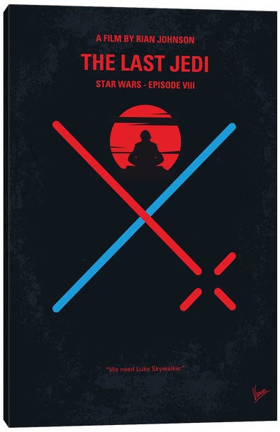 Star Wars Episode VIII The Last Jedi Poster Canvas Art Print - Chungkong - Minimalist Movie Posters