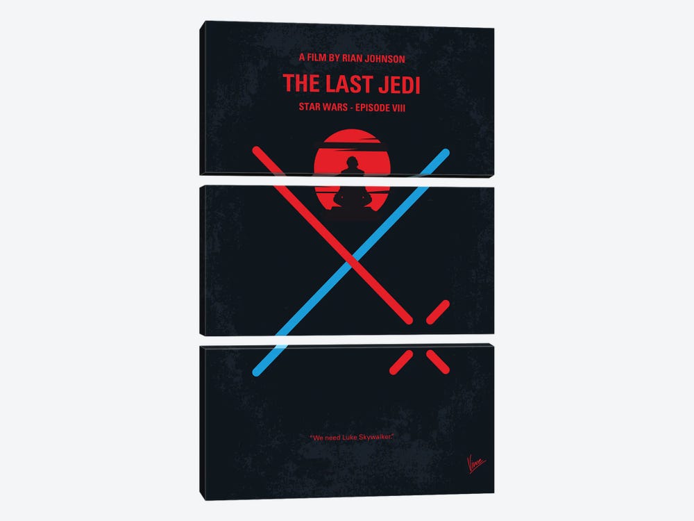 Star Wars Episode VIII The Last Jedi Poster by Chungkong 3-piece Canvas Print