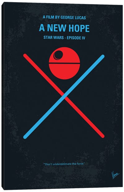 Star Wars IV Movie Poster Canvas Art Print - Fictional Character Art