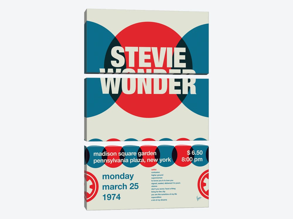 Stevie Wonder Poster by Chungkong 3-piece Canvas Art Print