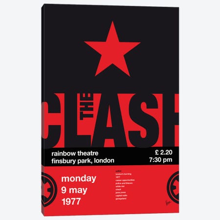The Clash Poster Canvas Print #CKG1627} by Chungkong Canvas Art Print