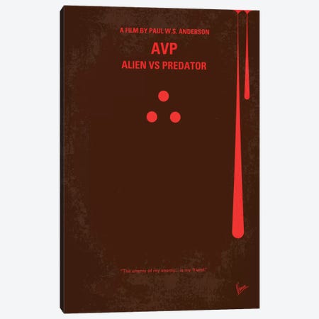 AVP: Alien vs. Predator Minimal Movie Poster Canvas Print #CKG162} by Chungkong Canvas Artwork