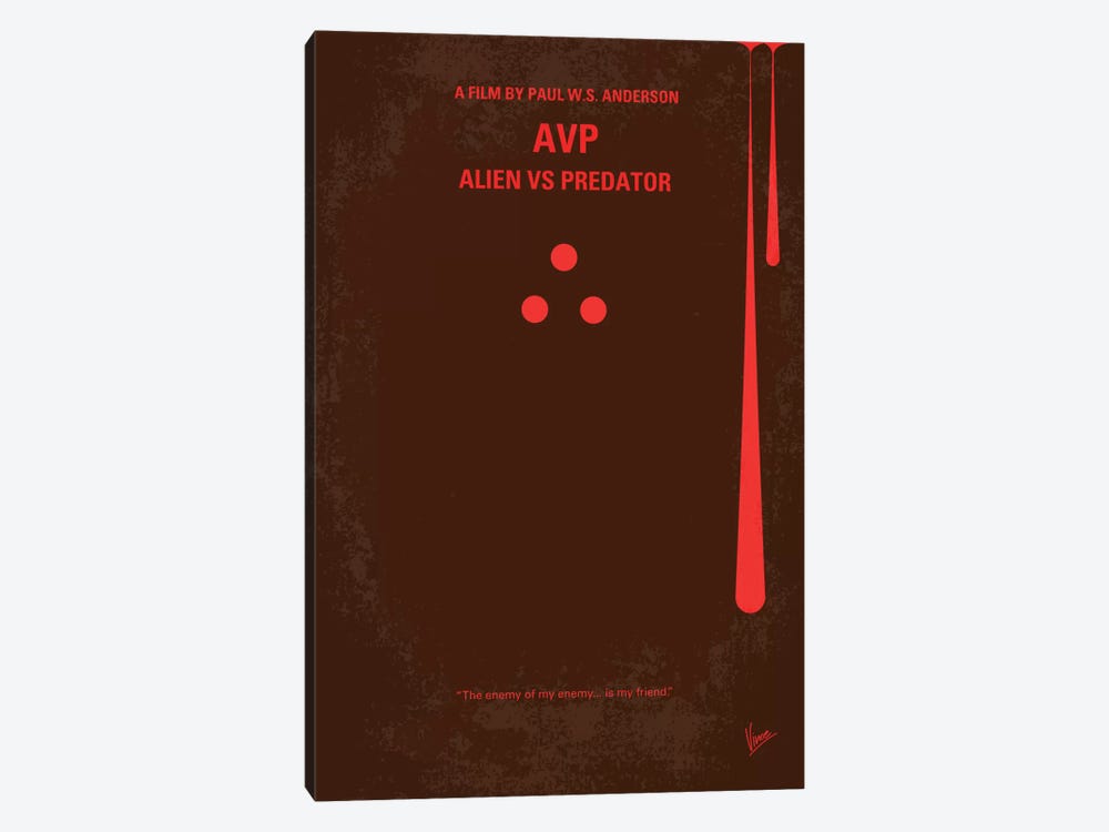 AVP: Alien vs. Predator Minimal Movie Poster by Chungkong 1-piece Canvas Artwork