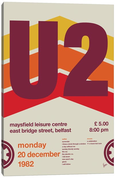 U2 Poster Canvas Art Print - Chungkong - Minimalist Movie Posters