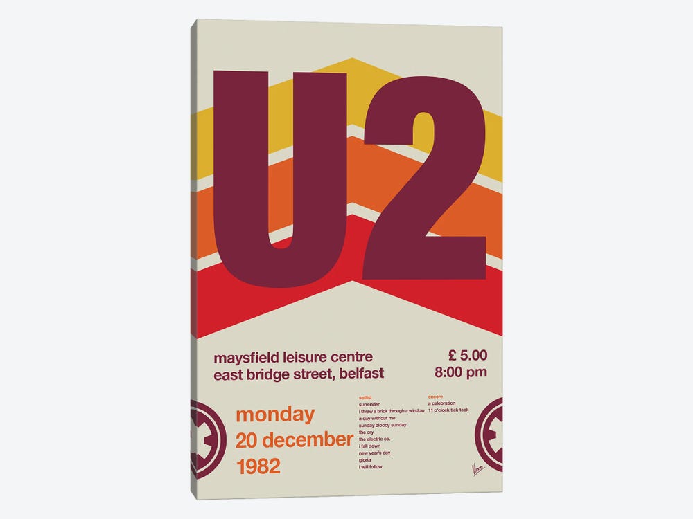 U2 Poster by Chungkong 1-piece Canvas Art Print