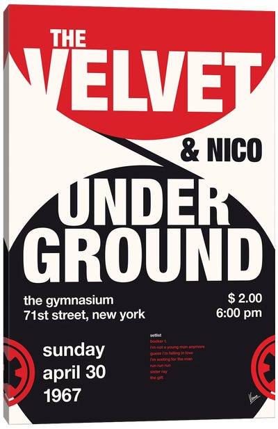 Velvet Underground Poster Canvas Art Print - Chungkong - Minimalist Movie Posters