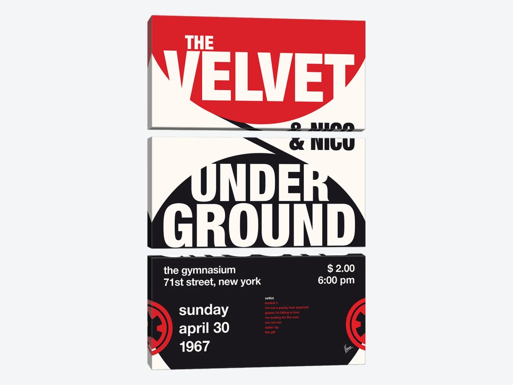 Velvet Underground Poster by Chungkong 3-piece Canvas Artwork