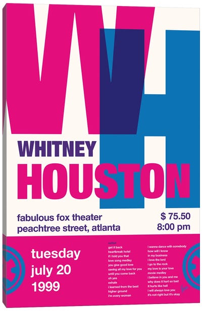 Whitney Houston Poster Canvas Art Print - Whitney Houston