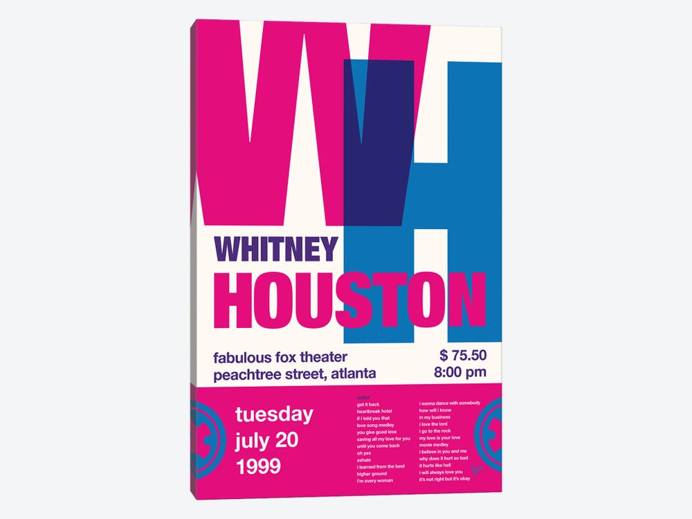 Whitney Houston Poster by Chungkong 1-piece Canvas Art Print