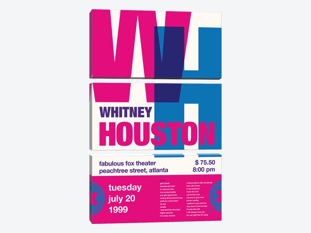 Whitney Houston Poster by Chungkong 3-piece Canvas Print