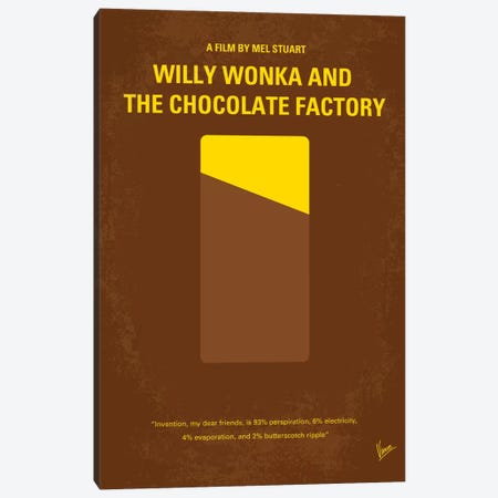 Willy Wonka And The Chocolate Factory Minimal Movie Poster Canvas Print #CKG163} by Chungkong Canvas Art