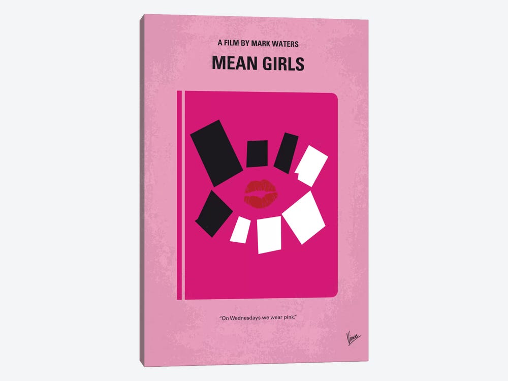 Mean Girls Minimal Movie Poster by Chungkong 1-piece Canvas Wall Art