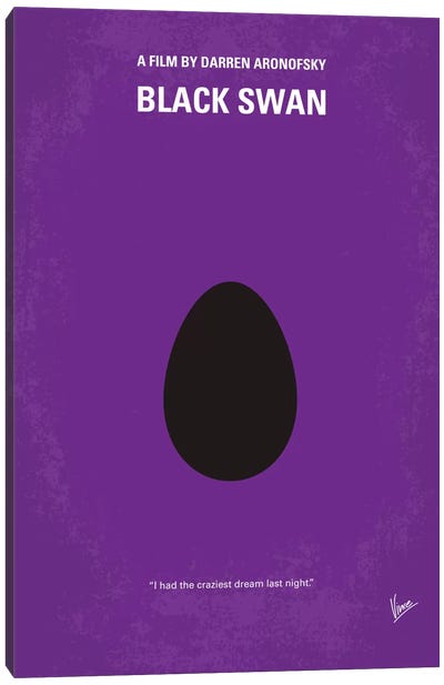 Black Swan Minimal Movie Poster Canvas Art Print - Mystery Minimalist Movie Posters