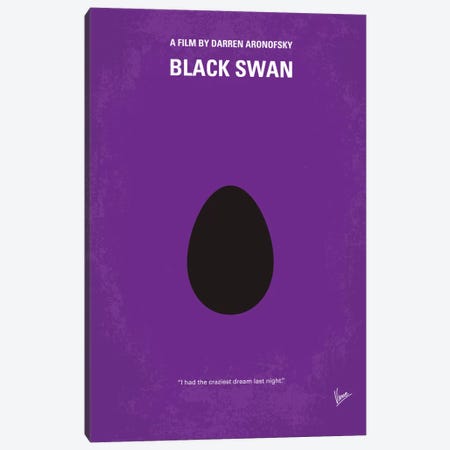 Black Swan Minimal Movie Poster Canvas Print #CKG173} by Chungkong Art Print