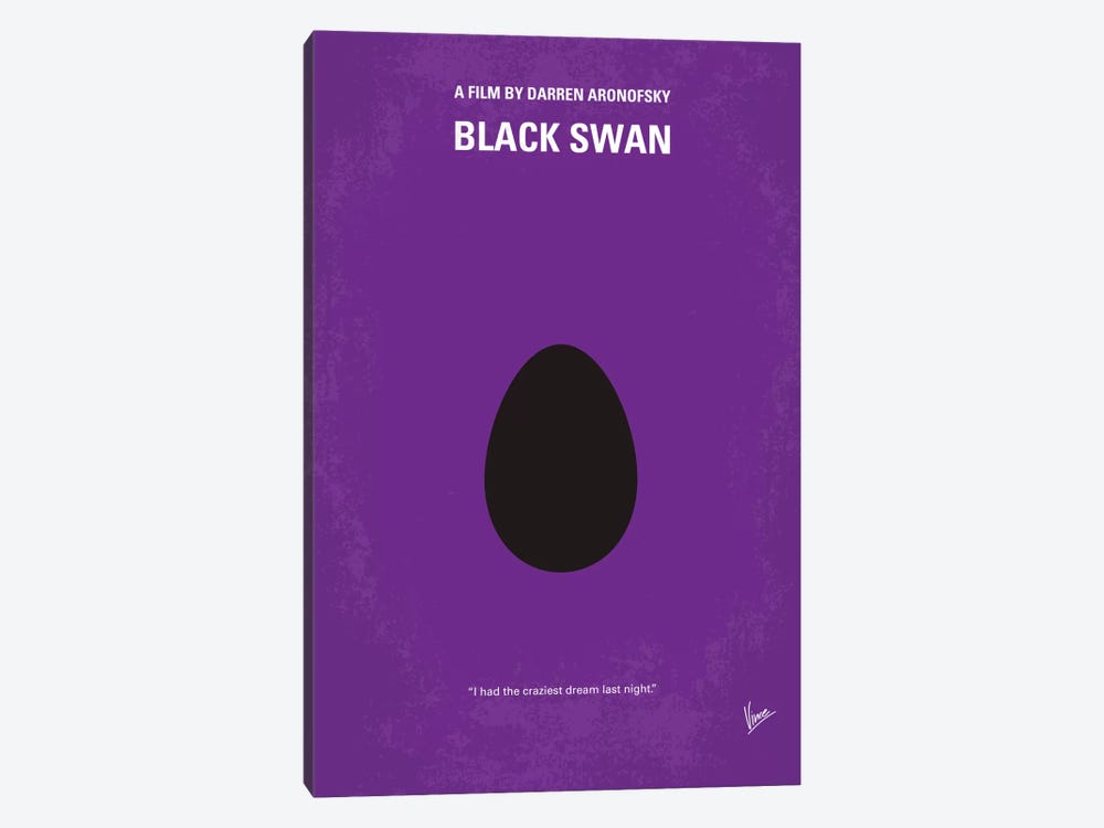 Black Swan Minimal Movie Poster 1-piece Canvas Wall Art