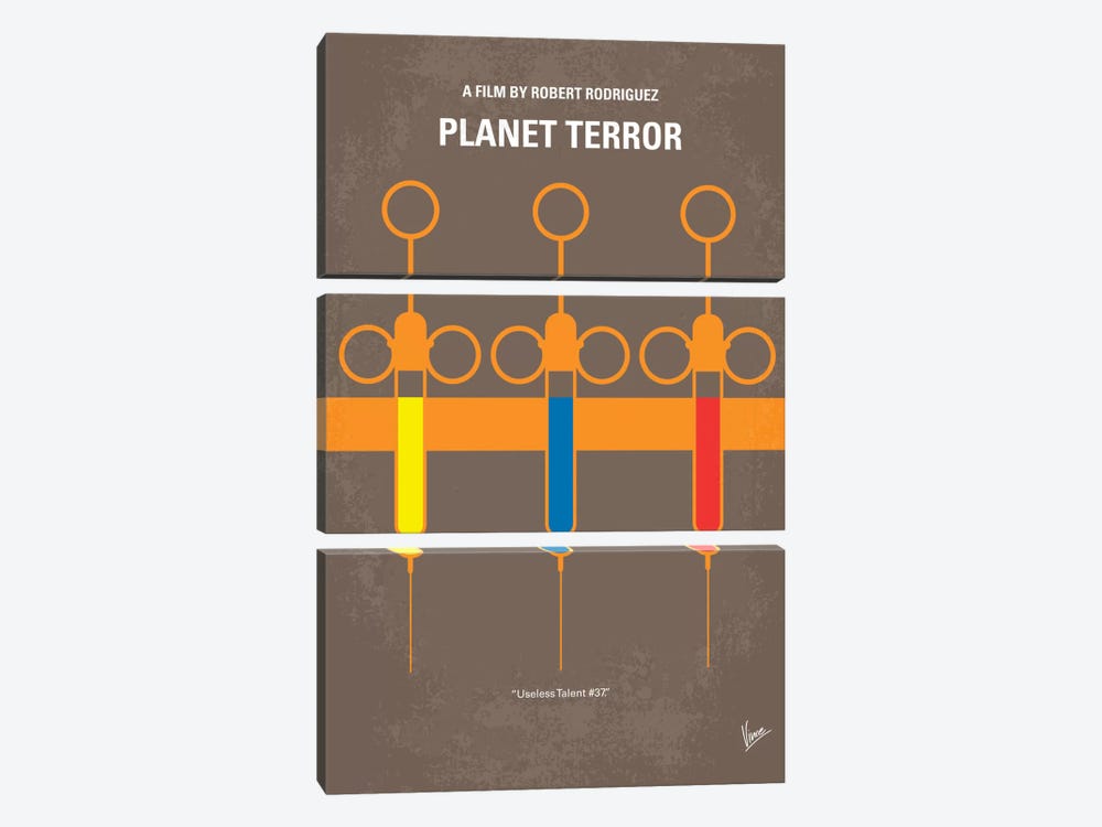 Planet Terror Minimal Movie Poster by Chungkong 3-piece Canvas Art Print