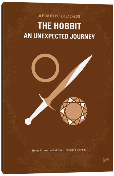 The Hobbit: An Unexpected Journey Minimal Movie Poster Canvas Art Print - Classic Movie Art