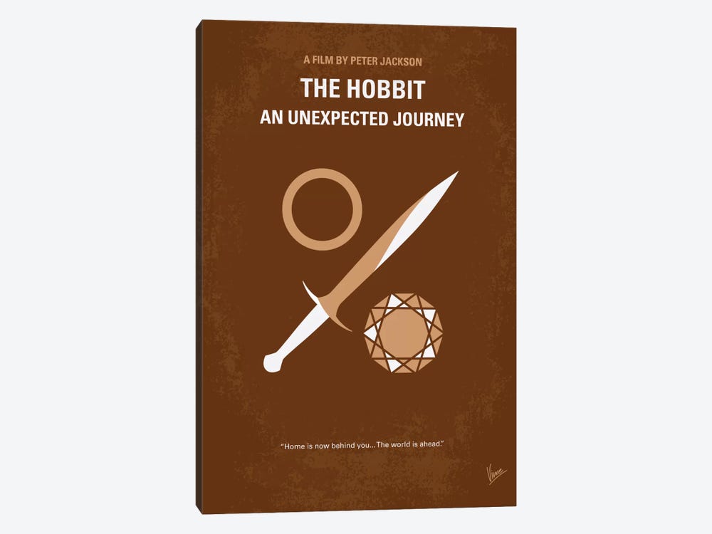 The Hobbit: An Unexpected Journey Minimal Movie Poster by Chungkong 1-piece Canvas Art