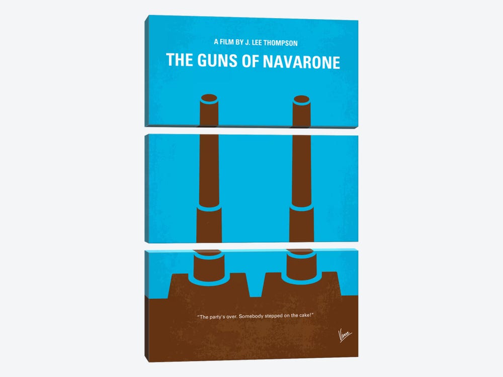The Guns Of Navarone Minimal Movie Poster by Chungkong 3-piece Canvas Artwork