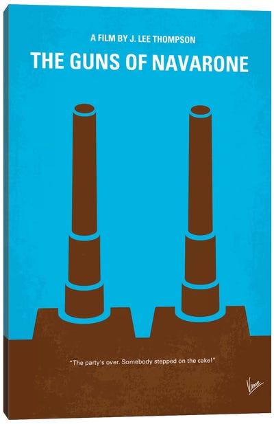 The Guns Of Navarone Minimal Movie Poster Canvas Art Print - Minimalist Posters