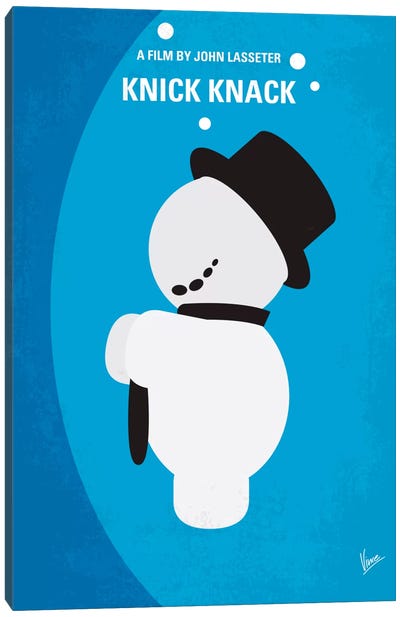 Knick Knack Minimal Movie Poster Canvas Art Print - Holiday Movie Art