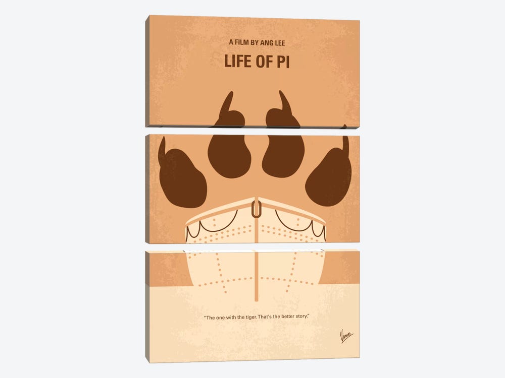 Life Of Pi Minimal Movie Poster by Chungkong 3-piece Canvas Art