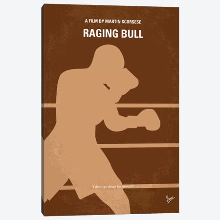 Raging Bull Minimal Movie Poster Canvas Print #CKG185} by Chungkong Art Print