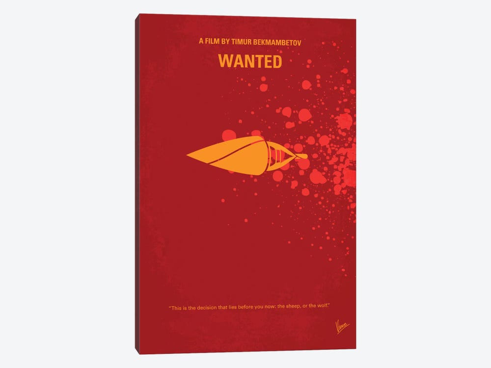 Wanted Minimal Movie Poster by Chungkong 1-piece Canvas Art