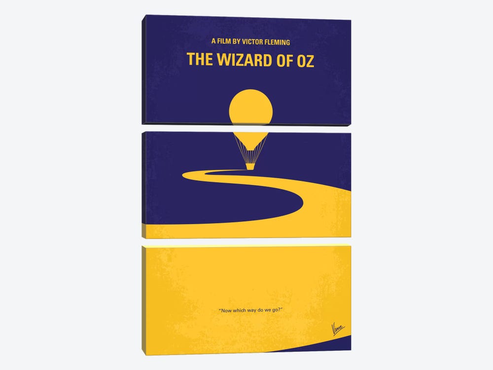 Wizard Of Oz Minimal Movie Poster by Chungkong 3-piece Canvas Art Print
