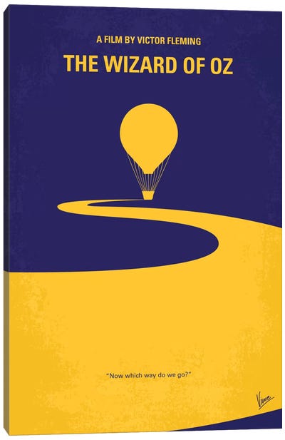 Wizard Of Oz Minimal Movie Poster Canvas Art Print - Chungkong's Action & Adventure Movie Posters