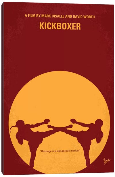 Kickboxer Minimal Movie Poster Canvas Art Print - Sports Minimalist Movie Posters
