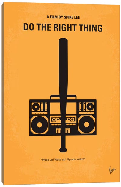 Do The Right Thing Minimal Movie Poster Canvas Art Print - Minimalist Posters