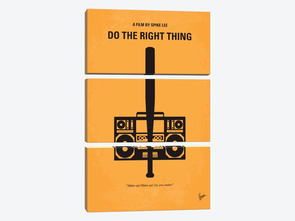 Do The Right Thing Minimal Movie Poster by Chungkong 3-piece Canvas Art Print