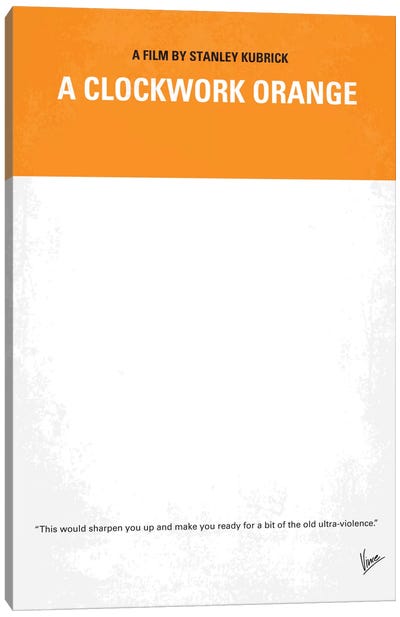 A Clockwork Orange Minimal Movie Poster Canvas Art Print - A Clockwork Orange