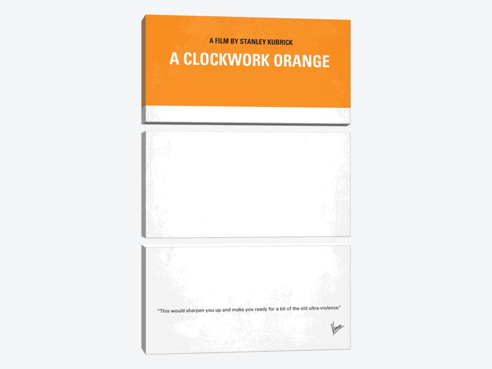 A Clockwork Orange Minimal Movie Poster by Chungkong 3-piece Canvas Artwork