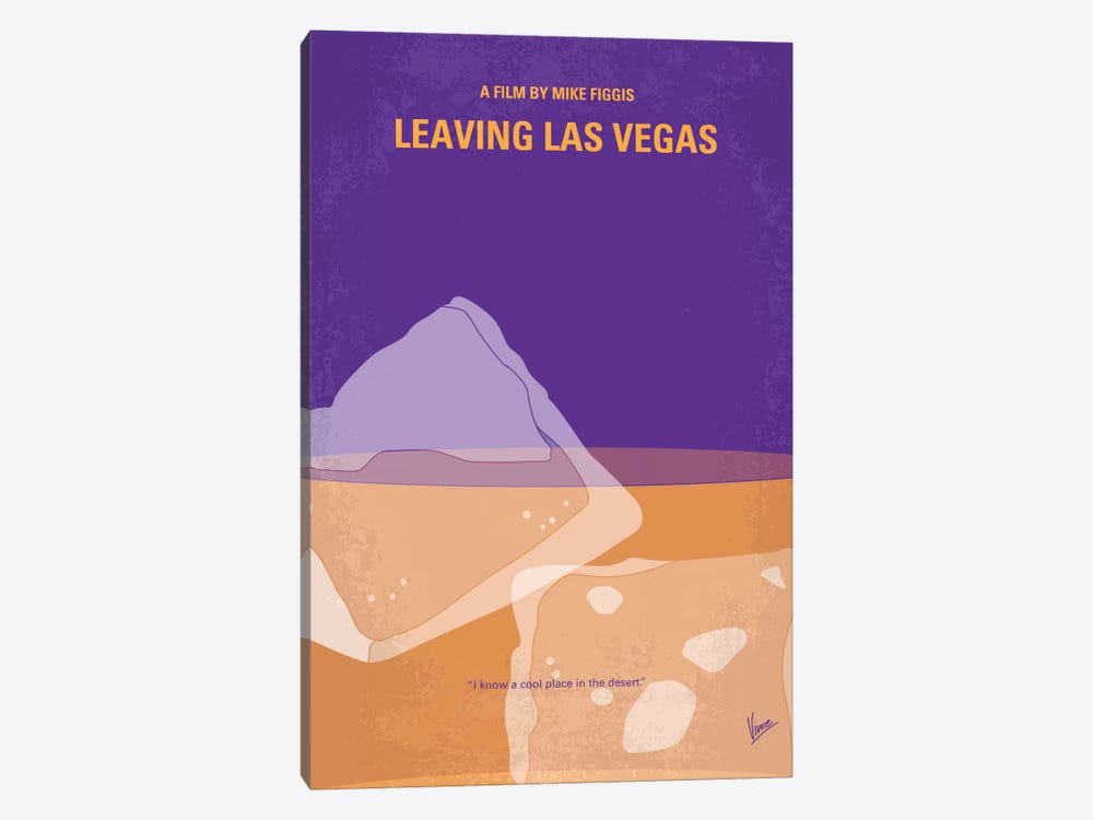 Leaving Las Vegas Minimal Movie Poster by Chungkong 1-piece Canvas Print