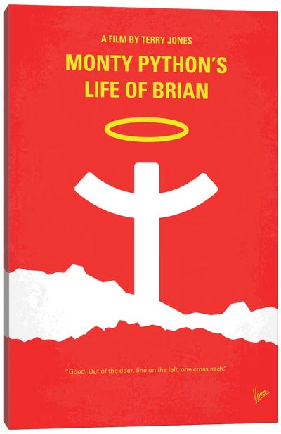 Monty Python's Life Of Brian Minimal Movie Poster Canvas Art Print - Comedy Minimalist Movie Posters