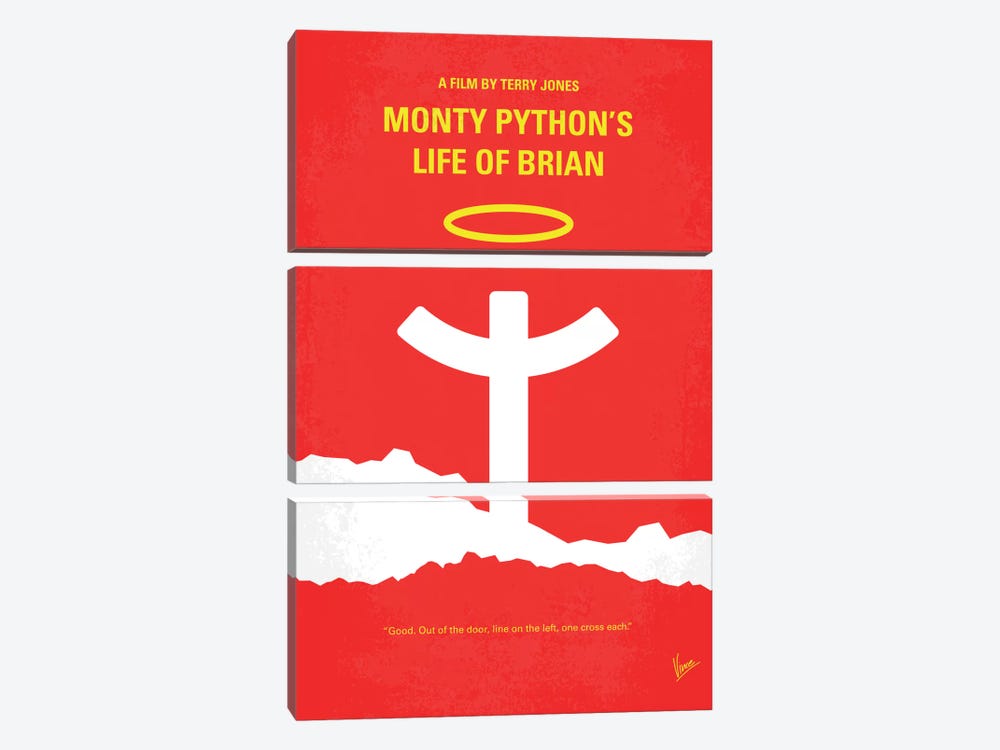 Monty Python's Life Of Brian Minimal Movie Poster by Chungkong 3-piece Canvas Art
