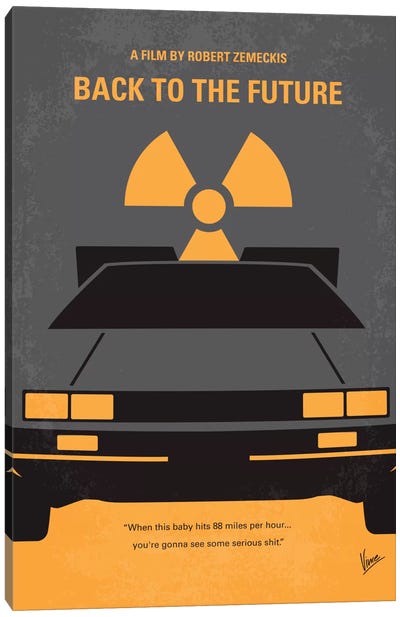 Back To The Future Minimal Movie Poster Canvas Art Print - Cult Classic Posters