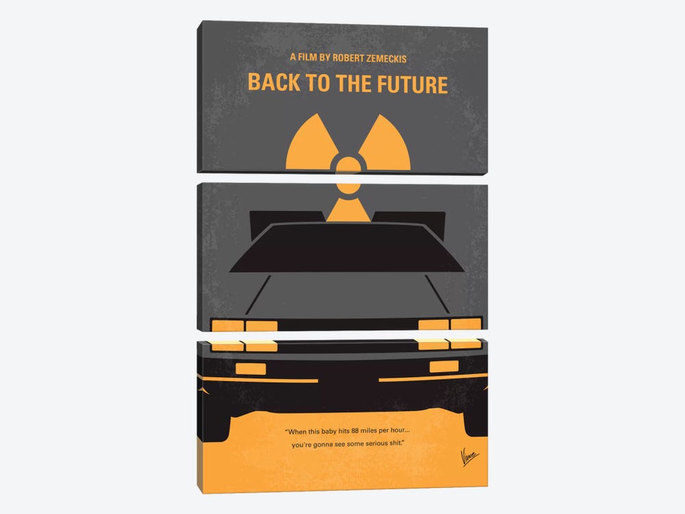 Back To The Future Minimal Movie Poster 3-piece Canvas Print
