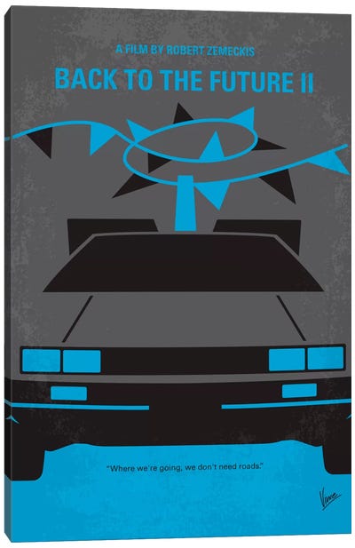 Back To The Future II Minimal Movie Poster Canvas Art Print - Cult Classic Posters