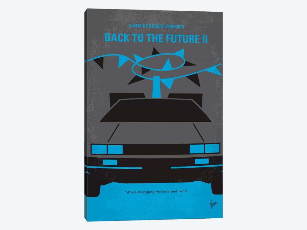 Back To The Future II Minimal Movie Poster 1-piece Canvas Wall Art