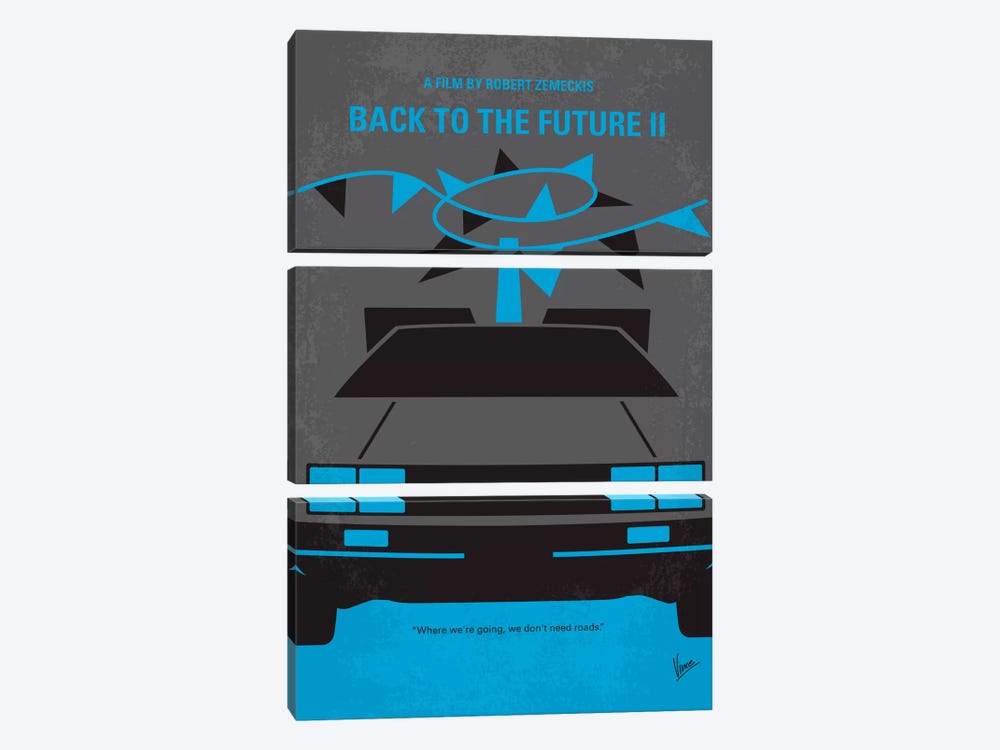Back To The Future II Minimal Movie Poster 3-piece Canvas Artwork
