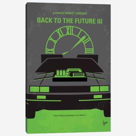 Back To The Future III Minimal Movie Poster Canvas Print #CKG194} by Chungkong Canvas Artwork