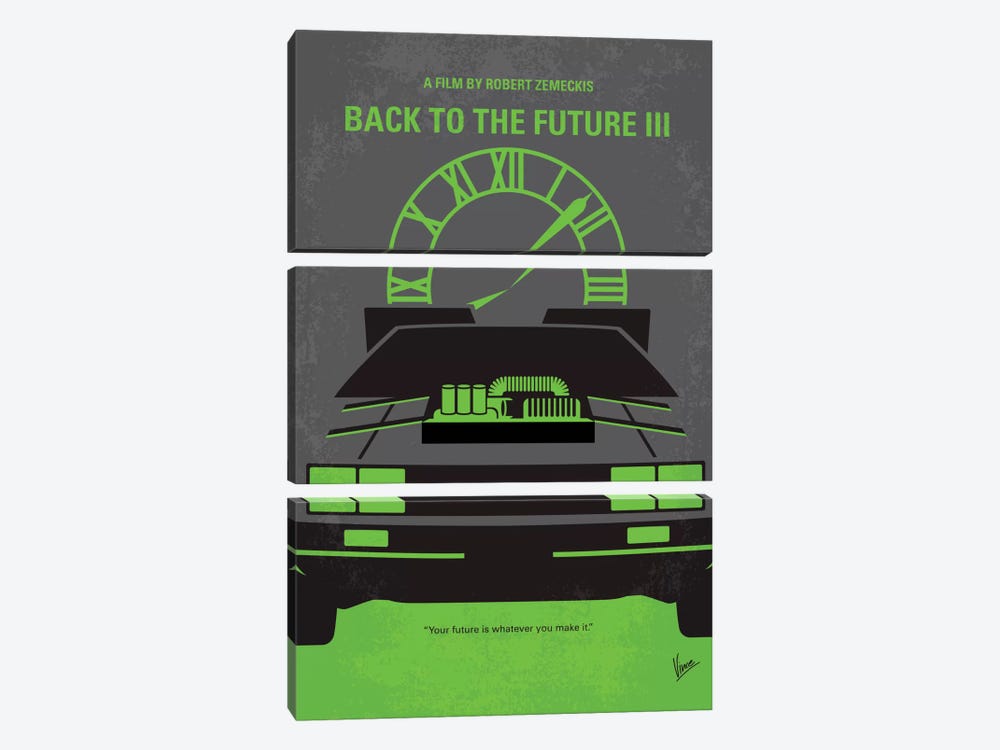 Back To The Future III Minimal Movie Poster 3-piece Canvas Print