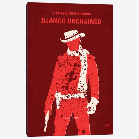 Django Unchained Minimal Movie Poster Canvas Print #CKG195} by Chungkong Canvas Artwork