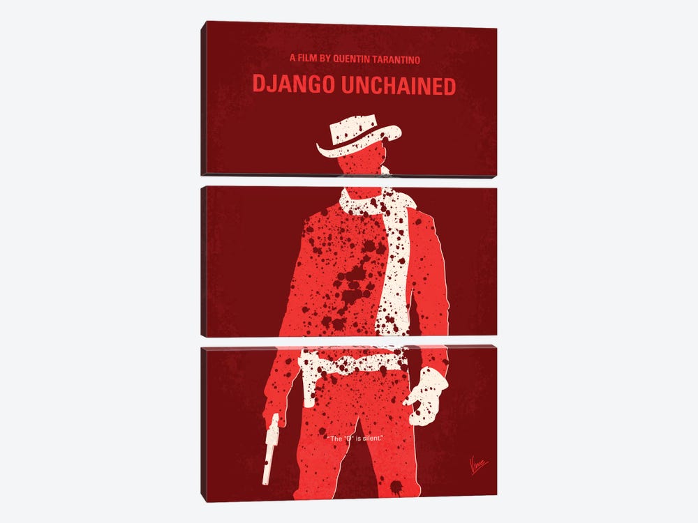 Django Unchained Minimal Movie Poster by Chungkong 3-piece Canvas Art