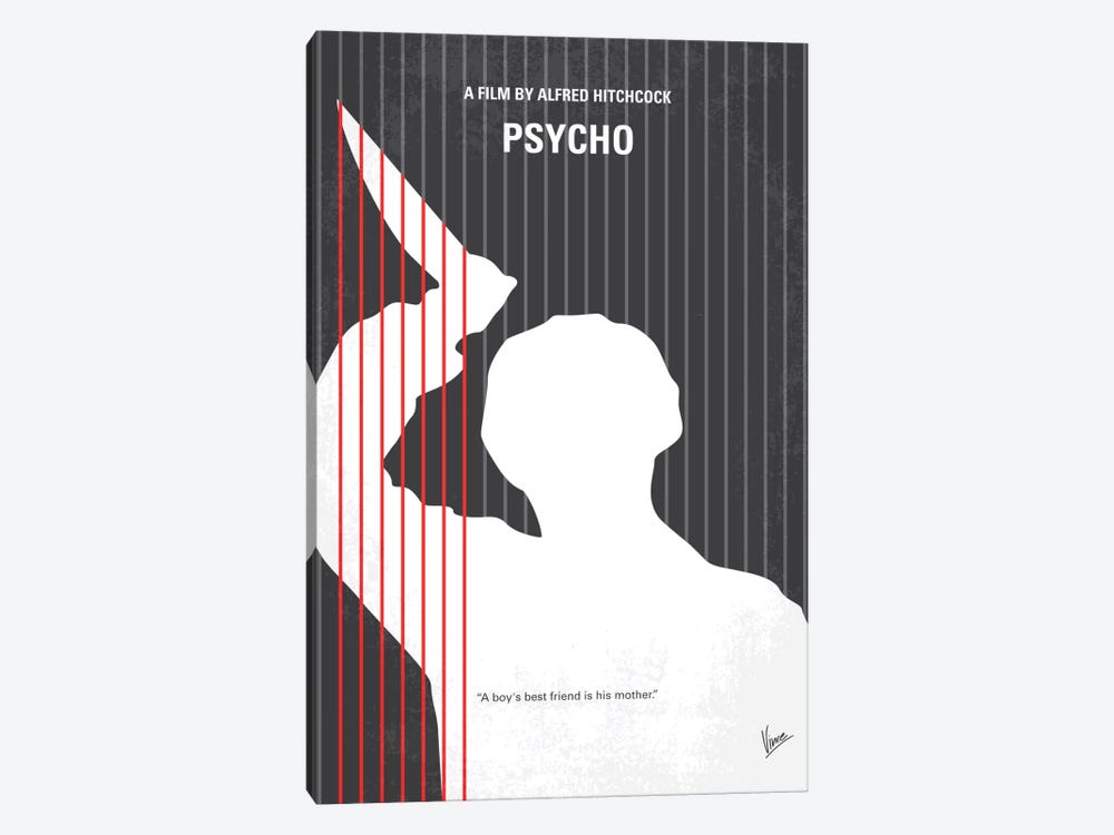 Psycho Minimal Movie Poster by Chungkong 1-piece Canvas Art Print